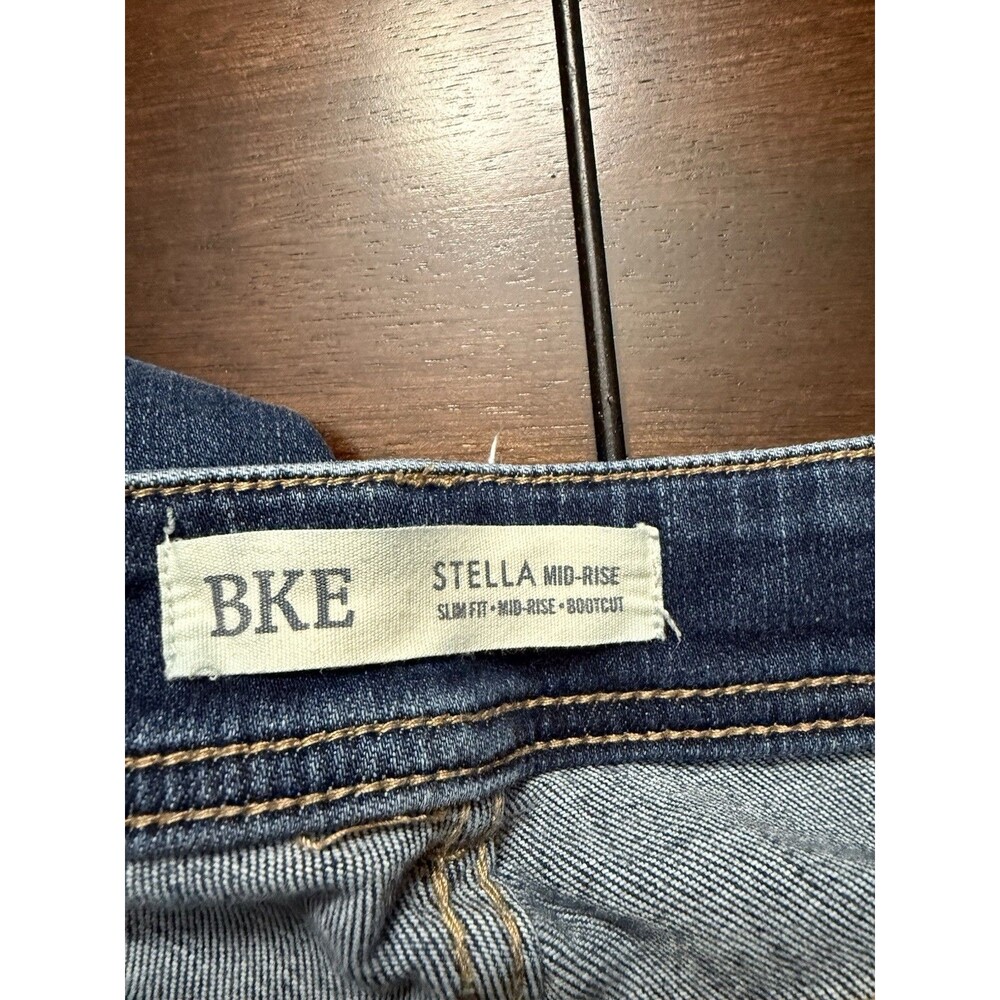 BKE Stella Mid Rise Bootcut Distressed Jeans 27x33.5 (27.5x32.5) Perfect Fade - Picture 7 of 11